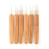 0.5mm 0.75mm stainless steel bamboo wood crochet hook needle for hair