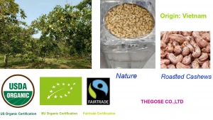 Organic cashews/Bio cashews ( natur, salt )/Organic roasted cashews!