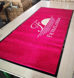 Printed rubber backing Floor Mat with Logo