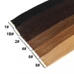Top Cuticle Aligned Human Hair Straightening Silky Virgin Brazilian Straight Tape Hair Extension