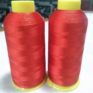 120D/2 dying red polyester filament embroidery yarn  in spun