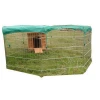 1 x small hide house + 1 x Large Outdoor Octagon 55-inch pet Playpen Enclosure for Rabbit Puppy hutch wire animal Run Cages