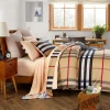100% Cotton Nude Bedding sets Bedsheets Microfiber Antistatic Fabric plaid bed sheet