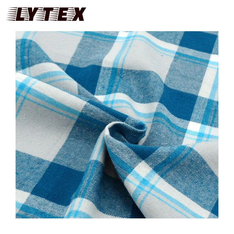 100% cotton woven yarn dyed check ready bulk both side brush wholesale stock lot flannel import gingham fabric from china
