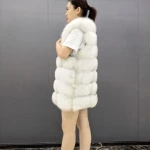 100% Real Fox Fur Vest Women's Fashion Gilet Top Quality Winter Warm Outwear Coats Jacket