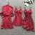 Import 1229 Womens Sexy Pajamas Robe & Gown Sets Lace Bathrobe + Nightdress 4 Four Pieces Sleepwear Ladies Sleep Faux Silk from China