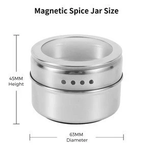 12PCS Magnetic Spice Jars Magnetic Storage Tins With Wall Mounted Rack And  Free Spice Labels