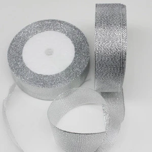 15mm,25 mm  Width  Glitter Gold Siver Gift Packing Ribbon