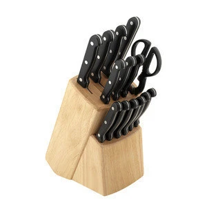 15pcs german stainless steel professional kitchen knife set w/wood block