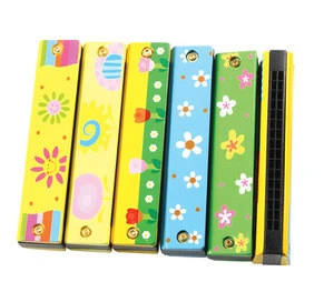16 holes baby educational hand made toys wood learning toy Musical Instruments Woodwind Instruments wooden cheap Harmonica price