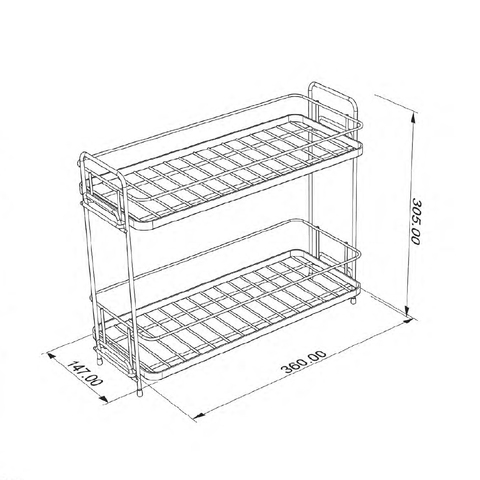 Buy 2 Tier Spice Rack Organiser Holder Kitchen Racks Storage Metal ...