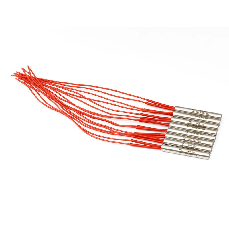 200W/500W electric heating element silicone rubber swaged in leads cartridge heater for plastic injection machines