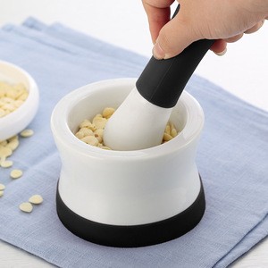 2016 ceramic kitchen mortar and pestle with silicone handle