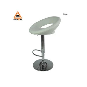 2018 High Quality Modern  white color gas lift metal base bar chair
