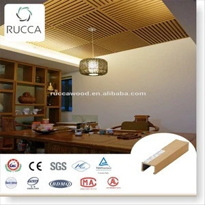 2018 Wood Plastic Cpmposite artistic ceiling 40*25mm decorative panel designer home decor China building materials supplier