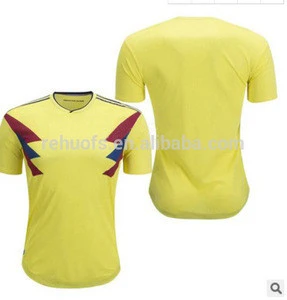 2018 World Cup Colombia custom printed high quantity soccer jersey football in soccer wear