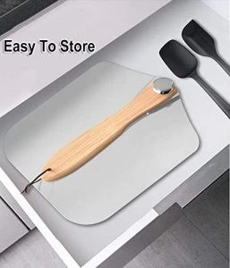 2020 Best collapsible Aluminum Metal Pizza Peels /Folding Easy Storage Pizza Paddle for Baking Homemade Pizza Bread Cake BBQ