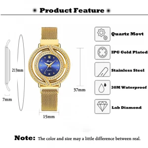 2020 Luxury Women Watches Magnetic Female Clock Hollow Bezel Quartz Wristwatch Xfcs Fashion Diamond Ladies Wrist Girls Watch New