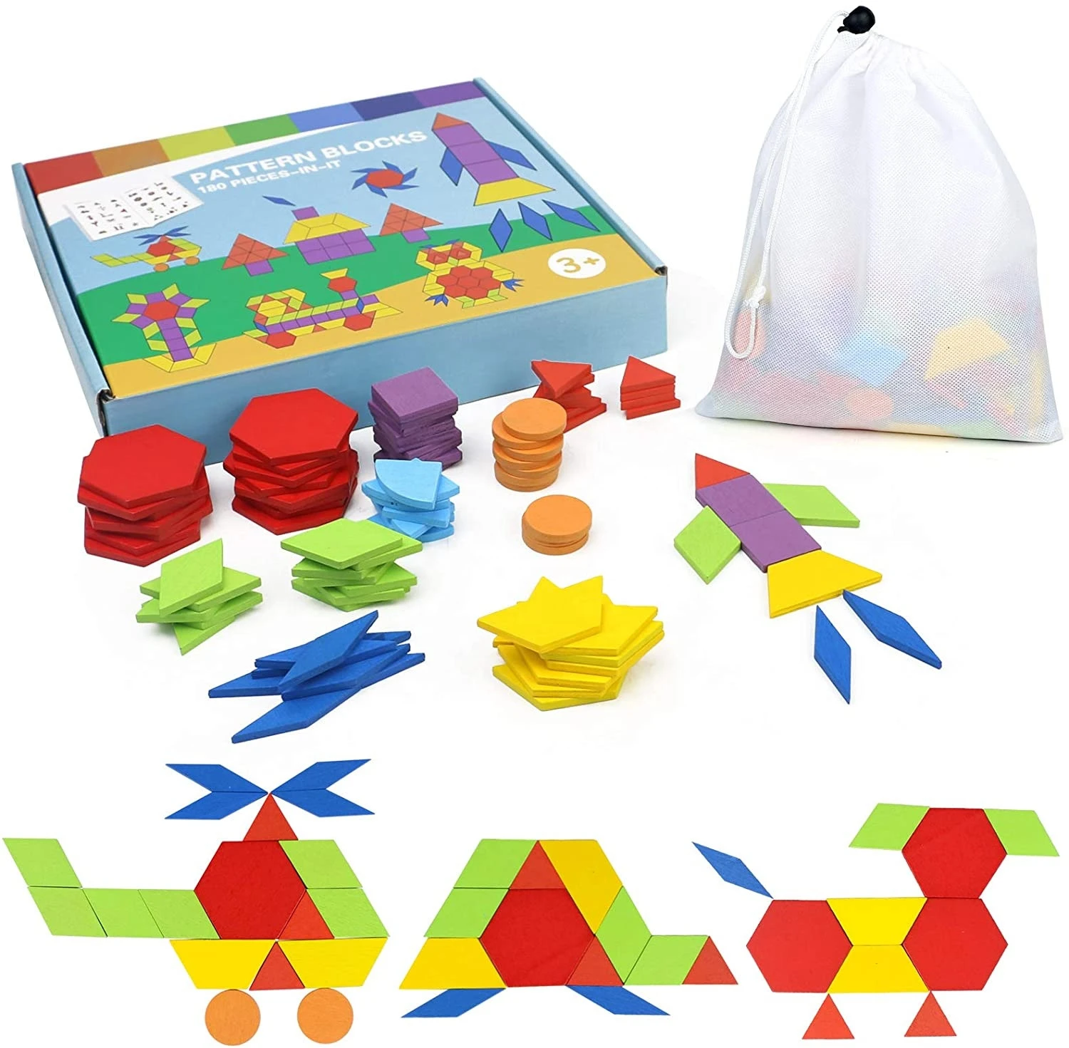 2020 New Wooden Jigsaw Shapes Puzzles with Booklet Kids Toddler Wooden Puzzles Tangram Montessori Toys Puzzle Toys for Child