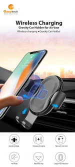 2020 QI us automatic clamping qi wireless car charger mount wireless automatic sensor car charger