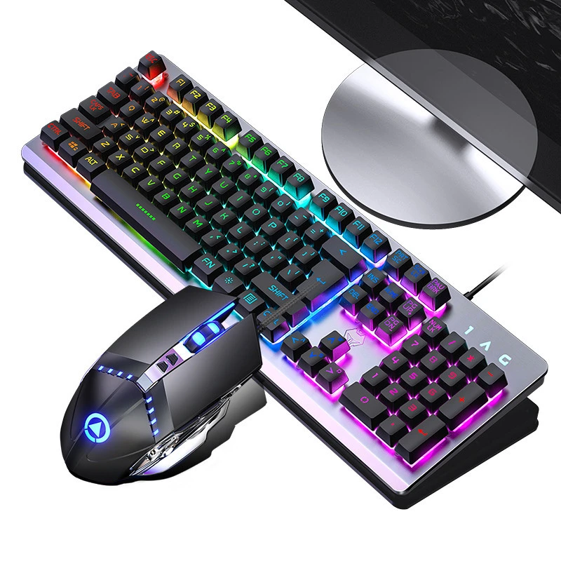 2020 Wired USB 3 in 1Mechanical Keyboard Mouse Set K002 RGB Optical Gaming Headphone Mouse Keyboard Combo