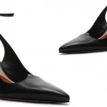 2021 custom heels new design black patent pu slingback heels slip on  lace up sandals ladies high heels shoes