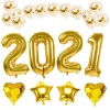 2021 Happy New Year Decoration Set Foil Number Balloon New Year Party Supplies