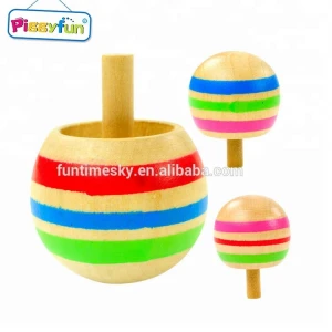 2021  Latest style kids play cute mini wooden spinning tops AT11949