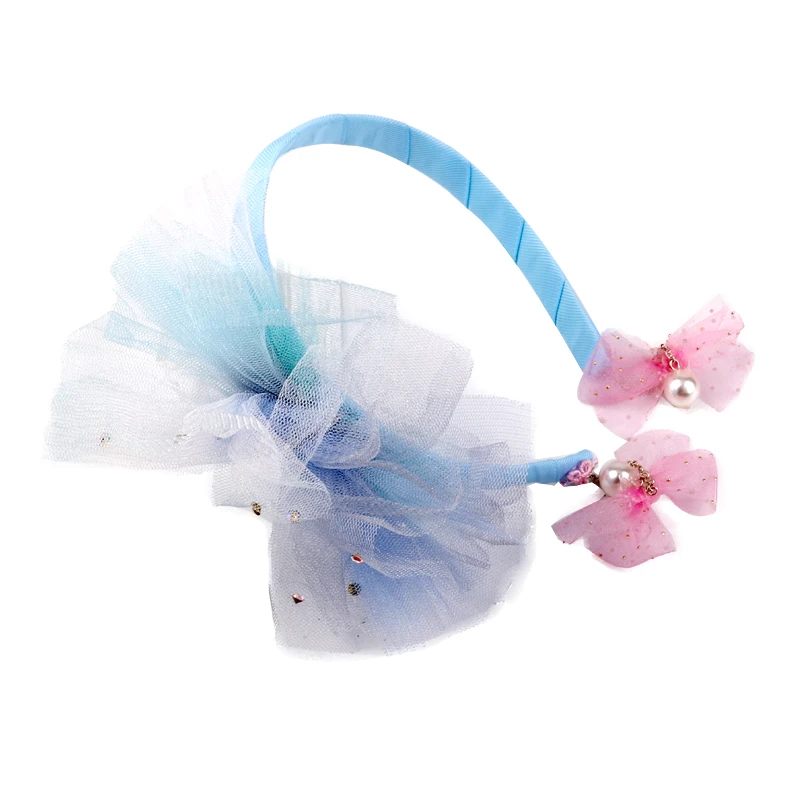 2021 Linen Baby Headband Party Hair Accessories Fashion Tulle Knot Hair Band