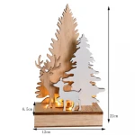 2021 new Christmas forest scene wooden elk tree statues home decor with led