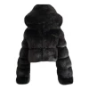 2021 new lady artificial fur outwear faux fox fur overcoat with hood fake faux fur coat women