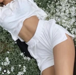 2021 Summer High Quality Loungewear Plain Cotton Velvet Two Piece Sets Furry Woman Velvet Sweat Shorts