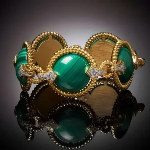 2024 Elegant High Quality Gold Malachite stones Bracelets For Women Use Available at Wholesale Price