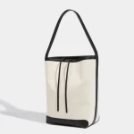 2024 Hundreds of large-capacity niche senior shoulder Tote splicing canvas bucket bag cosmetic storage bag