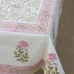 2024 Latest Stylized  Indian Wood Block Printed Cotton Table Cloth Manufacturer Of Cotton Hand Block Print Customized For Sale