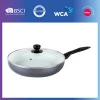 26cm ceramic non-stick Chinese wok Pan with tempered glass lid and painted handle
