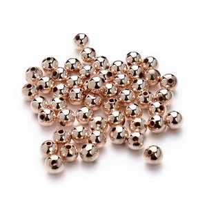 3 4 6mm Round Gold/Silver/Rose Gold Color Copper Diy Loose Spacer Beads For Jewelry Making