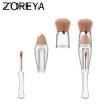 3 in 1 Black Private Label Makeup brush Women Face Foundation oval Makeup Brush