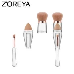 3 in 1 Black Private Label Makeup brush Women Face Foundation oval Makeup Brush