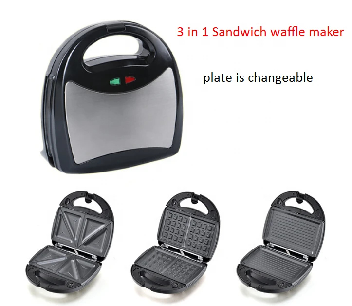 3 in 1 non-stick detachable sandwich maker waffle maker
