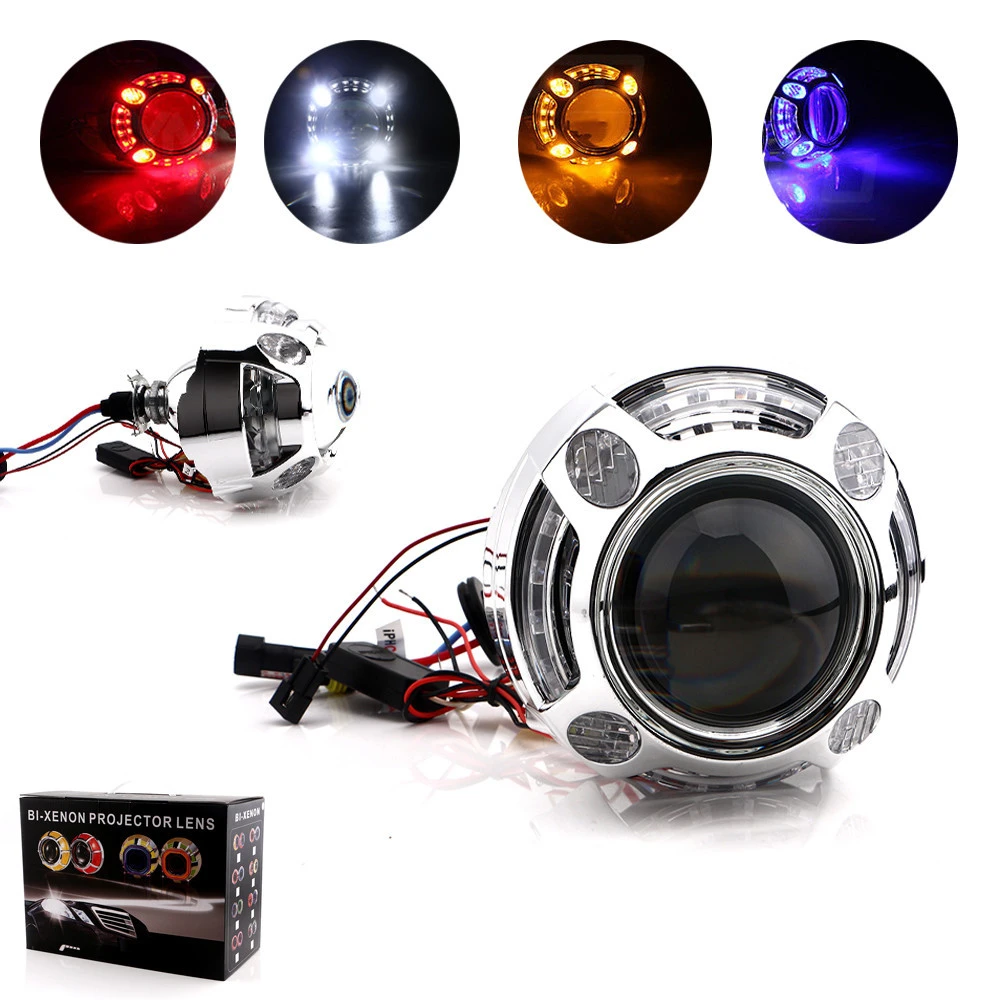 3 inch car headlight LED with angel eye with 6000K HID lamp H4