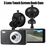 360 degree dash cam HD car dvr 3 camera front rear view car camera vehicle mounted camera