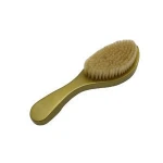 360 Wave Long Gold Color Long Handle Beard Brush OEM logo Natural Wooden 100% Boars Bristles Men Wooden 360 Wave Beard Brush