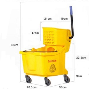 36L  hotel cleaning house keeping hand pull  single  bucket mop wringer trolley