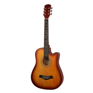 38 Inch  Wooden Acoustic Guitar All Bass Wood Acoustic Electric Guitars for Beginner