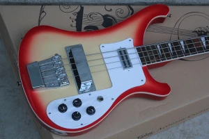 4 Strings Tomato Scrambled Egg Color Electric Bass Guitar with Rosewood Fingerboard,can be customized
