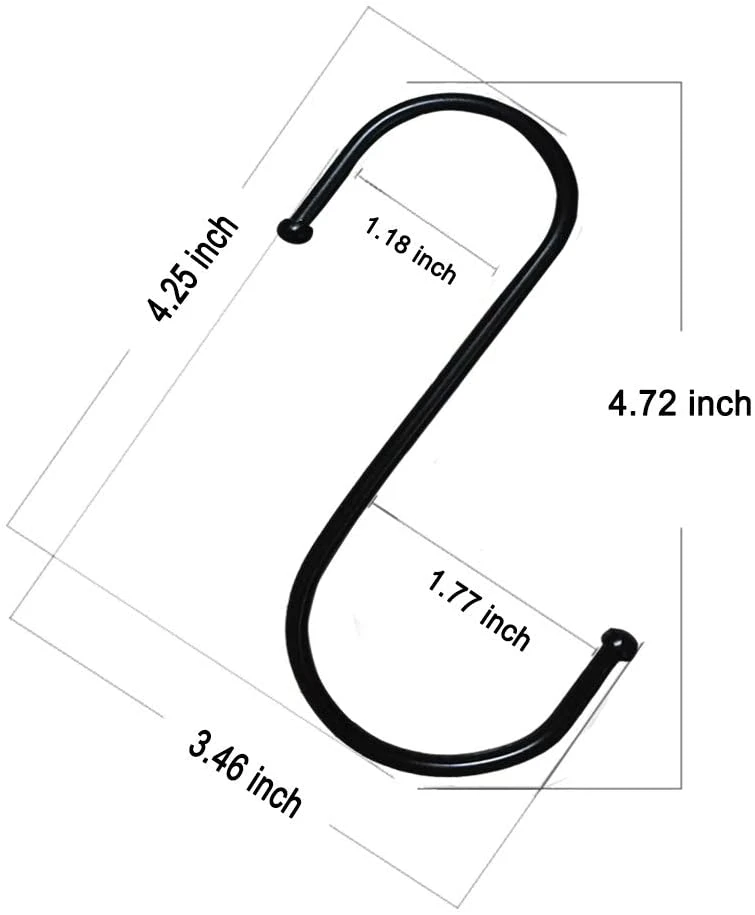 4.7 inches (about 11.9 cm) extra large S-shaped hook heavy metal hook application kitchen supplies bathroom supp