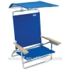 5 Adjustable Positions Folding Chair, Beach Chair With Canopy And Shoulder Carry Straps