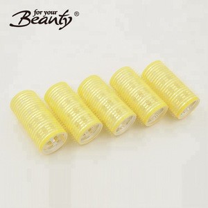 5 Pieces 28MM Yellow Easy Using No Pins/Clips Thermal Self-Adhering Hair Rollers