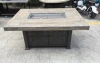 52&quot; Rectangle tile top with alu. base fire pit table, outdoor garden gas heater, BTU 55,000